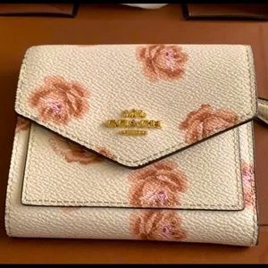 Coach Small Wallet with Rose Print